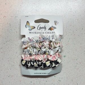 MacKenzie-Childs target Goody Satin Scrunchies - Pink, Black, White multi